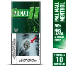 PALL MALL BLAST MENTHOL XL 10 UN